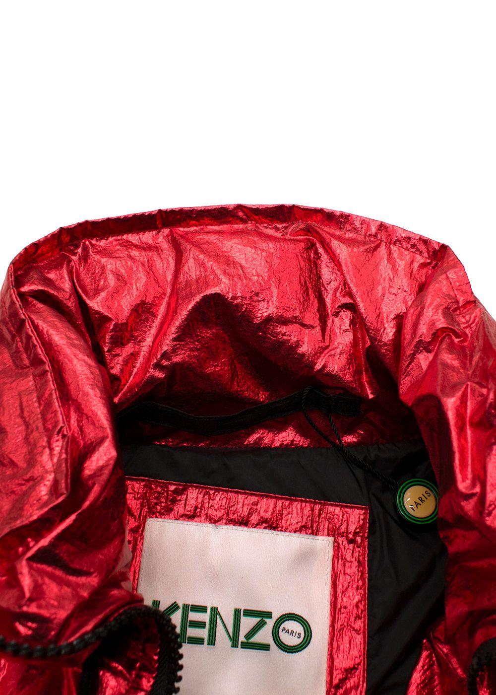 Kenzo Red Metallic Windbreaker Jacket