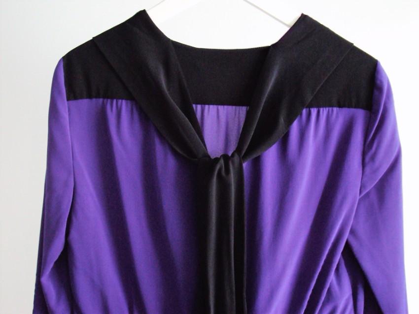 Prada Purple & Black Silk Blouse