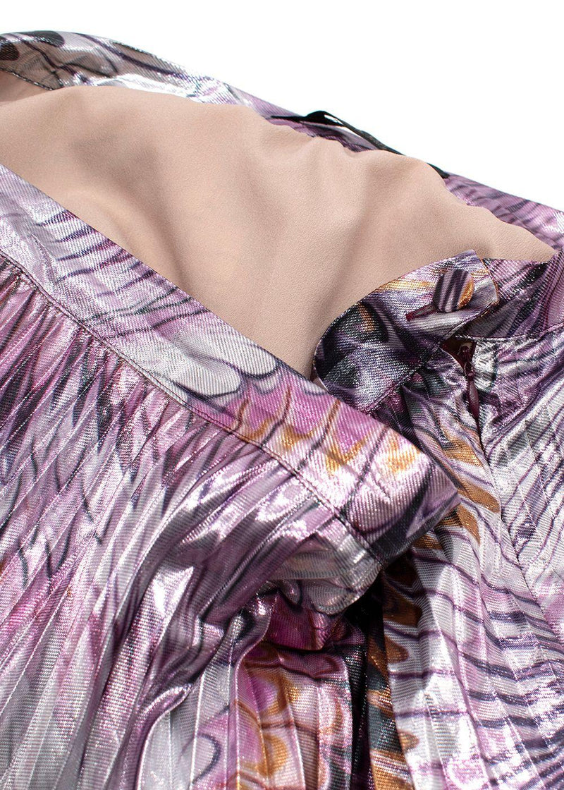 Marina Rinaldi Purple Pleated Midi Skirt