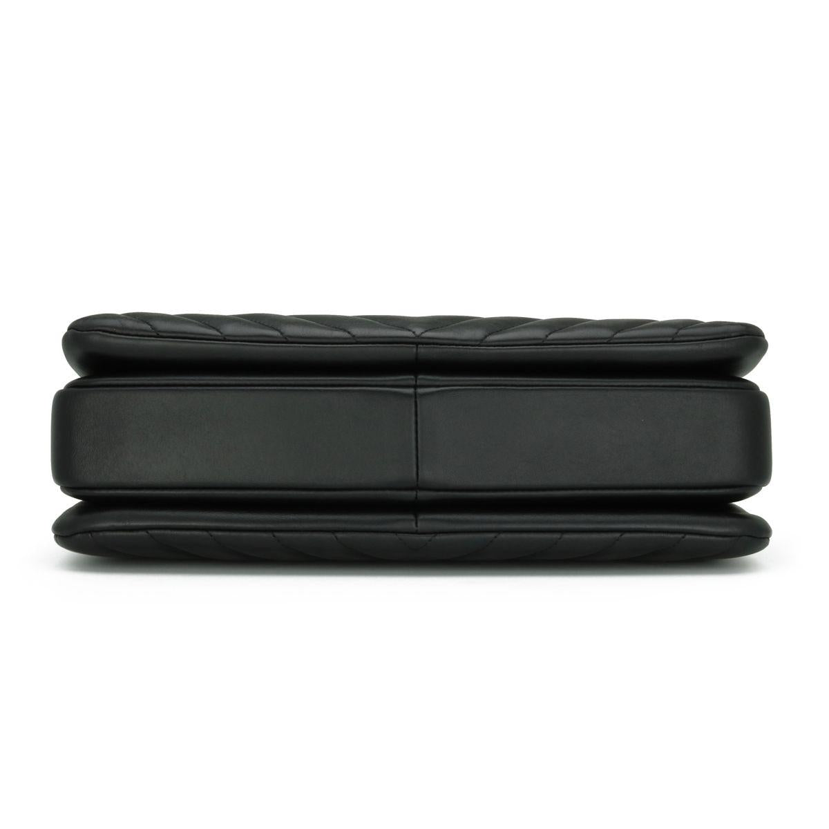 Chanel Black Chevron Trendy Top Handle Bag