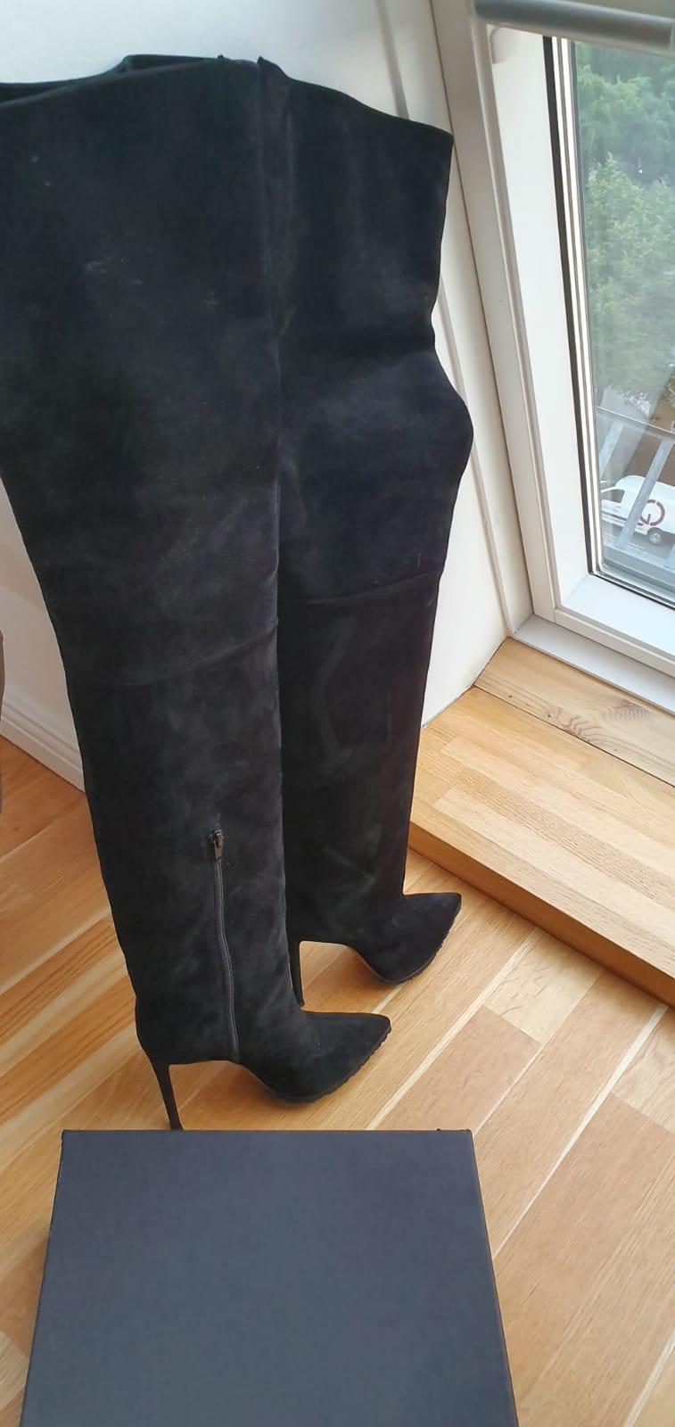 Alexandre Vauthier Black Suede Alex Boots