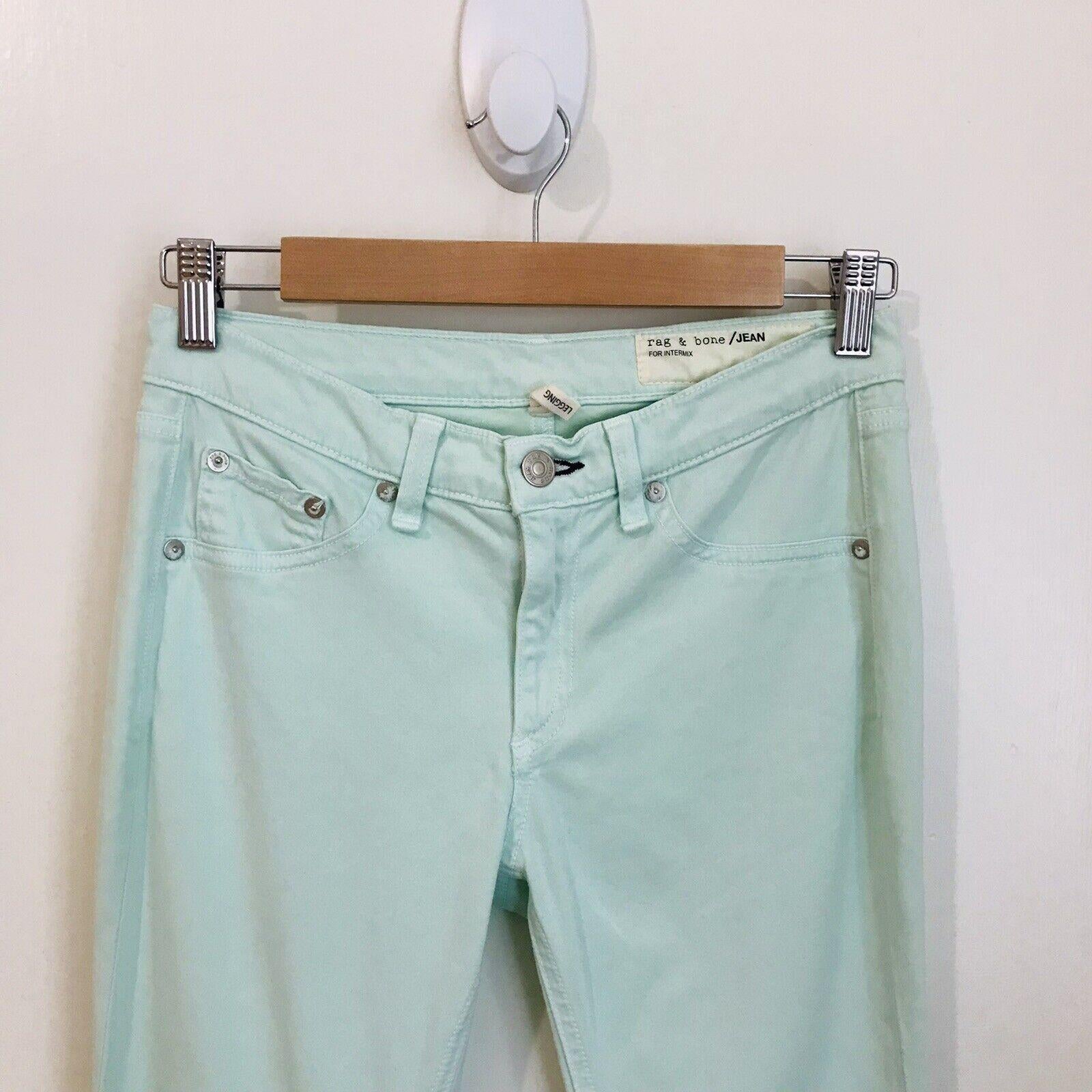 Mint green stretch-denim skinny jeans