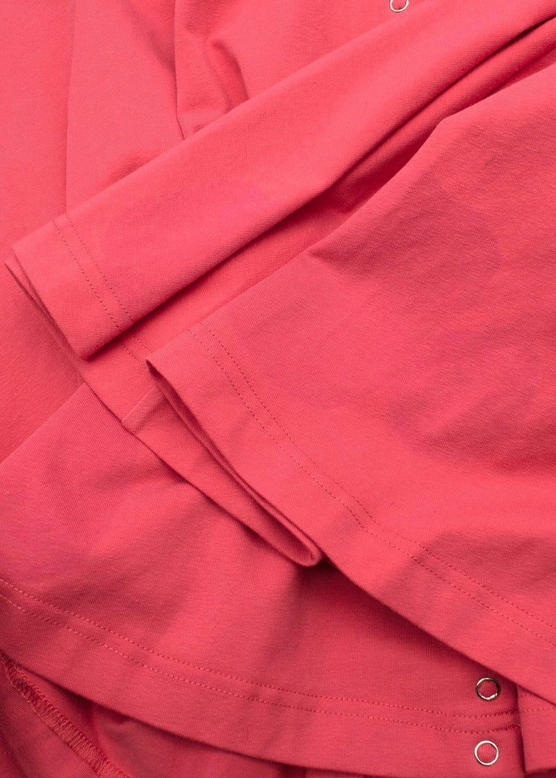 Coral Pink Midi Dress with Poppers