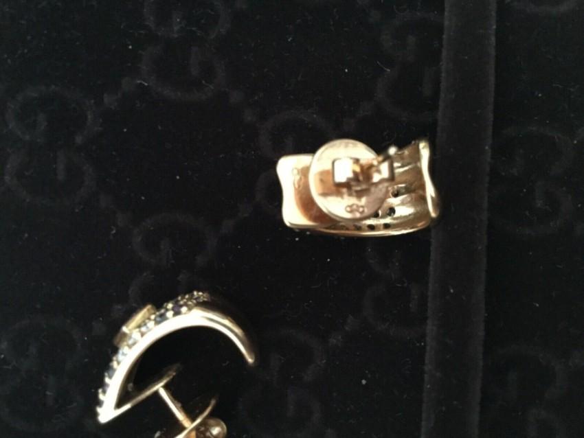 Links of London Pink Sapphire & Diamond Yellow Gold Earrings