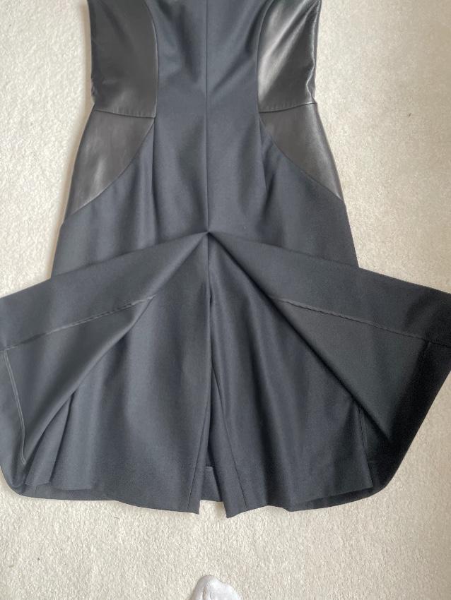 Yves Saint Laurent Vintage Black Leather Panelled Strapless Mini Dress