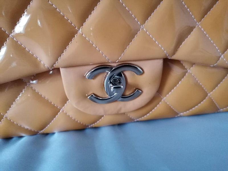 Chanel Patent Leather Jumbo Double Flap Bag