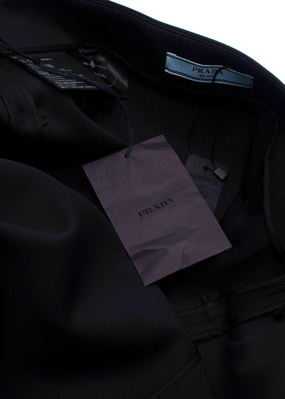 Prada Black Technical Jersey Ruffle Mini Skirt