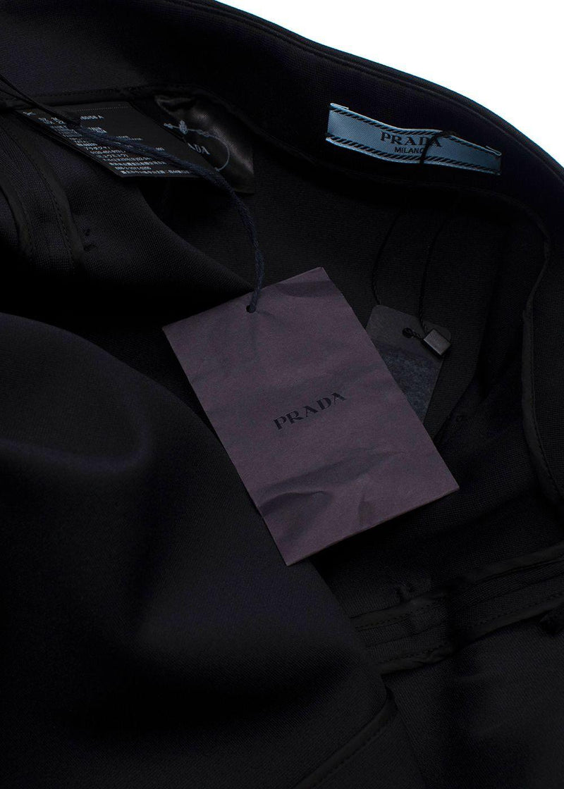 Prada Black Technical Jersey Ruffle Mini Skirt