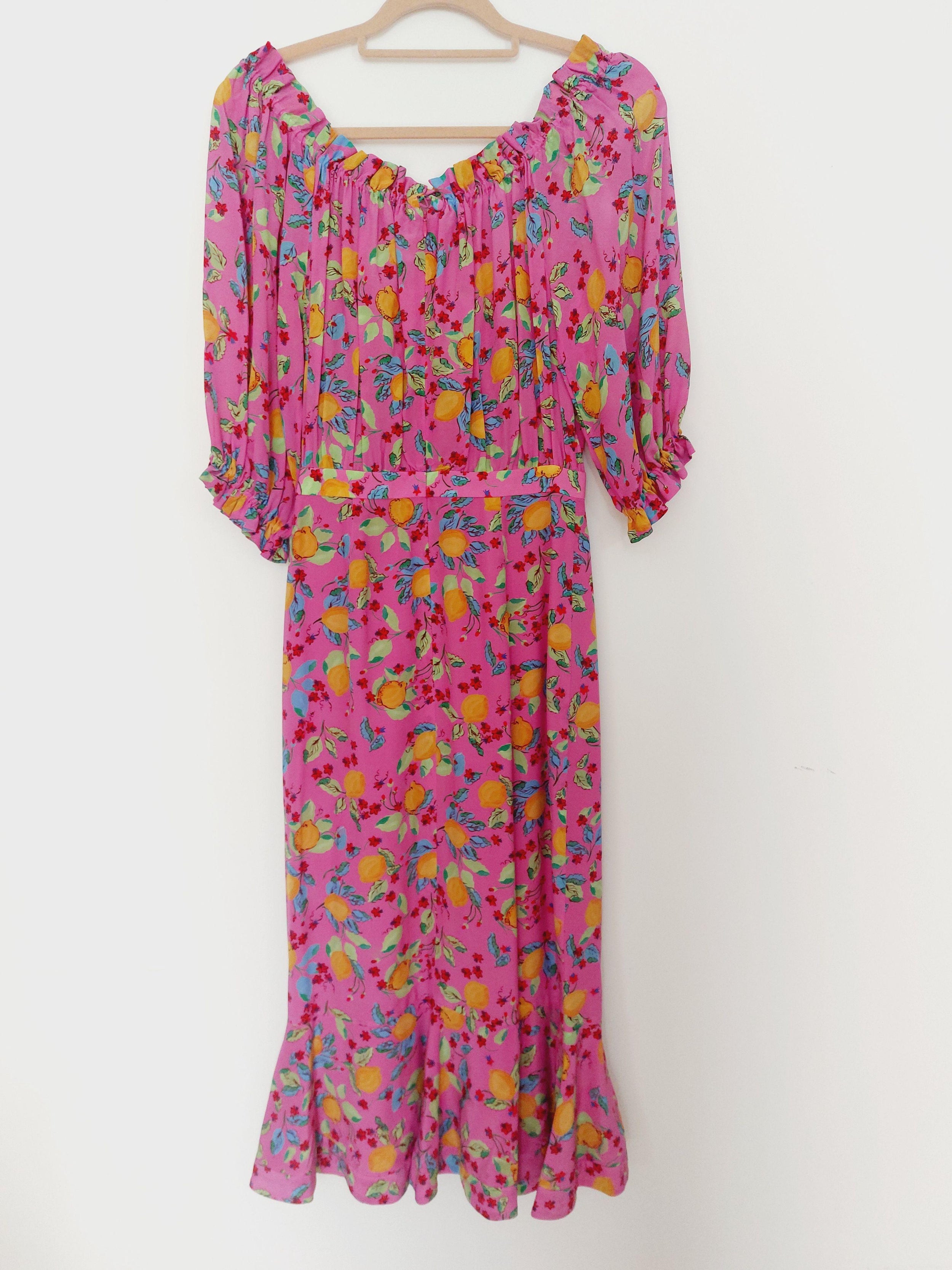 Saloni Pink Floral Olivia Dress