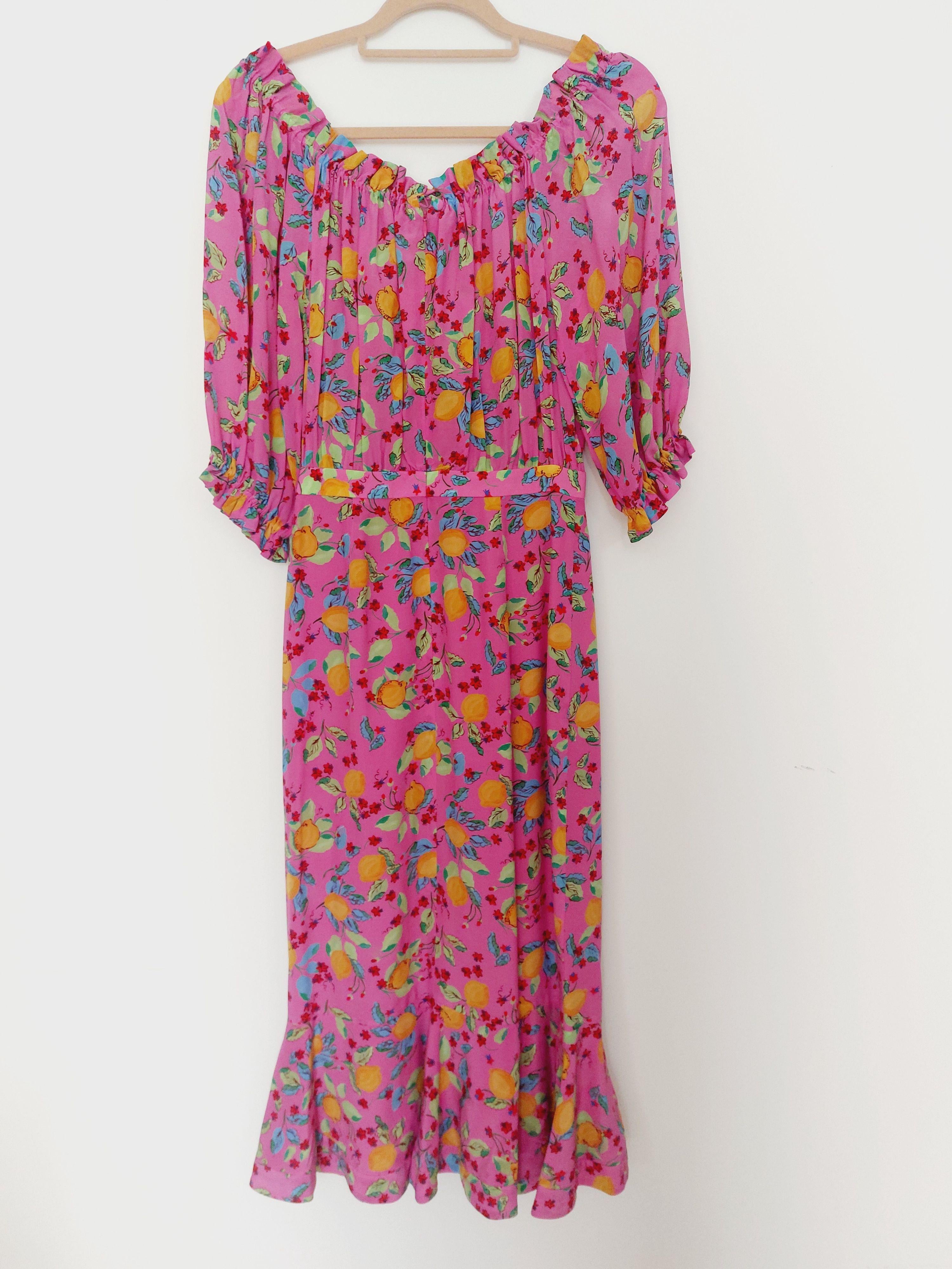 Saloni Pink Floral Olivia Dress