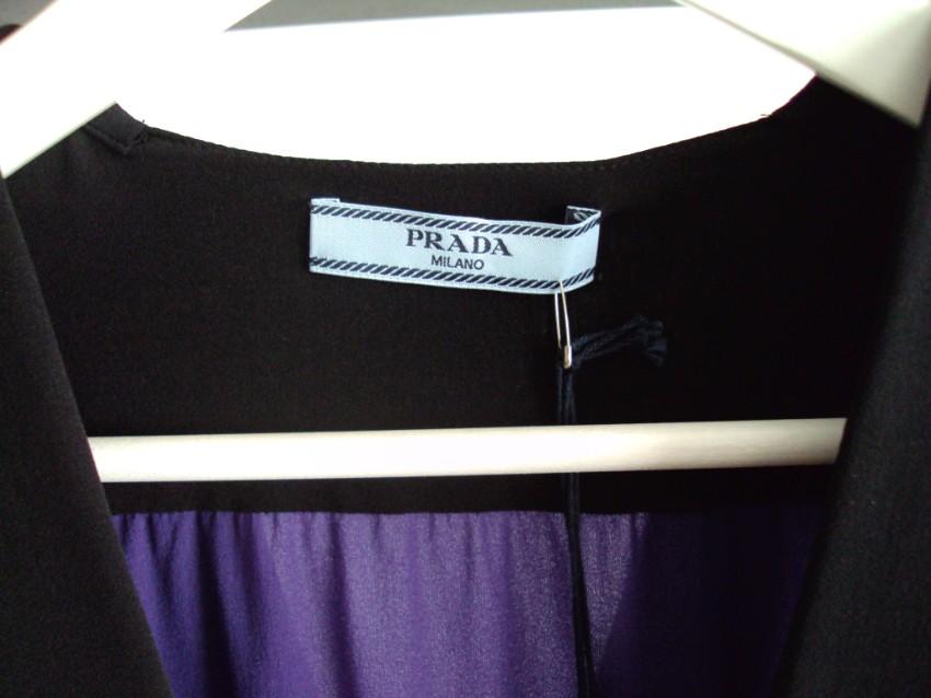Prada Purple & Black Silk Blouse