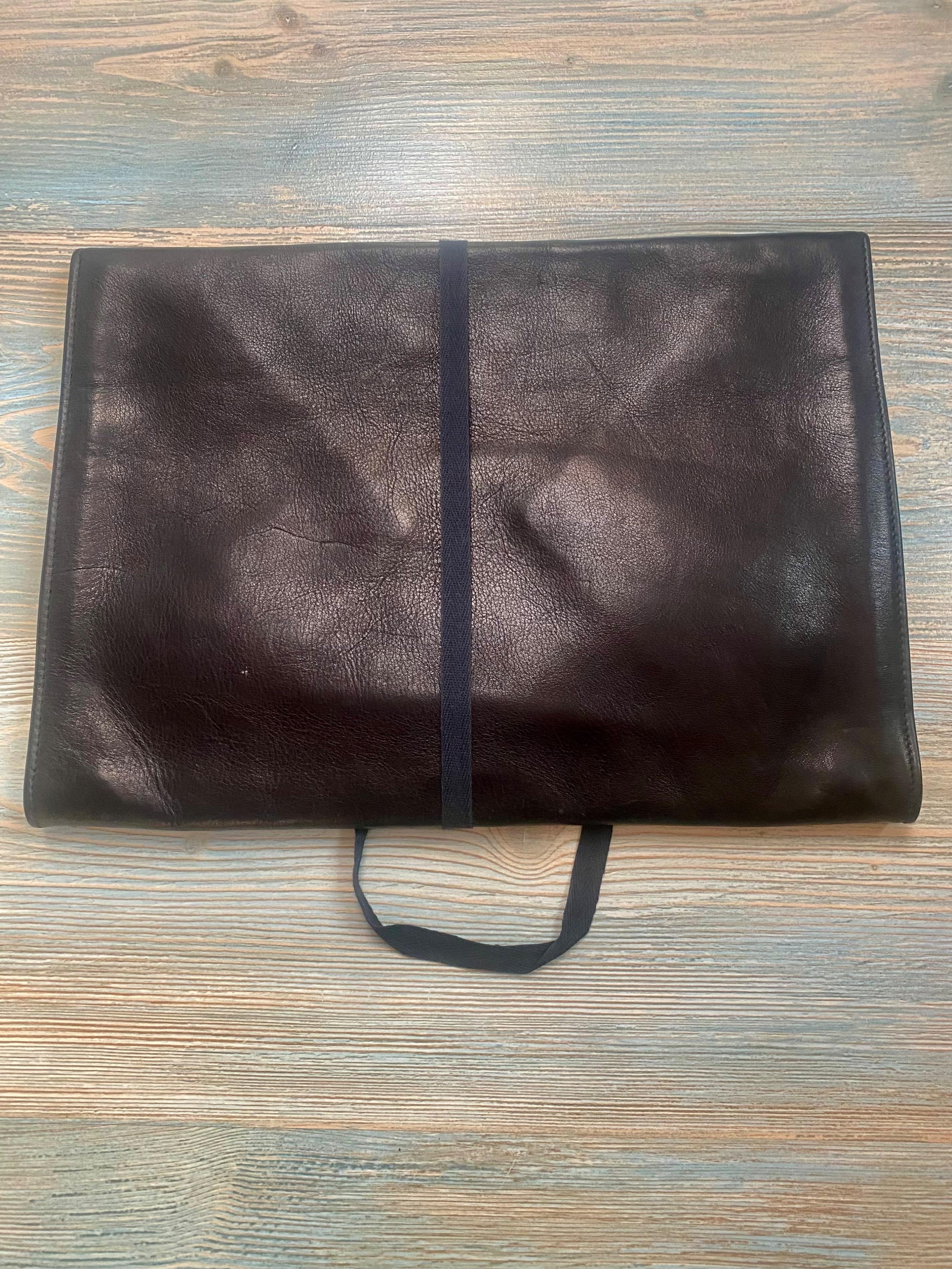 Ann Demeulemeester Black Leather Envelope Clutch Bag