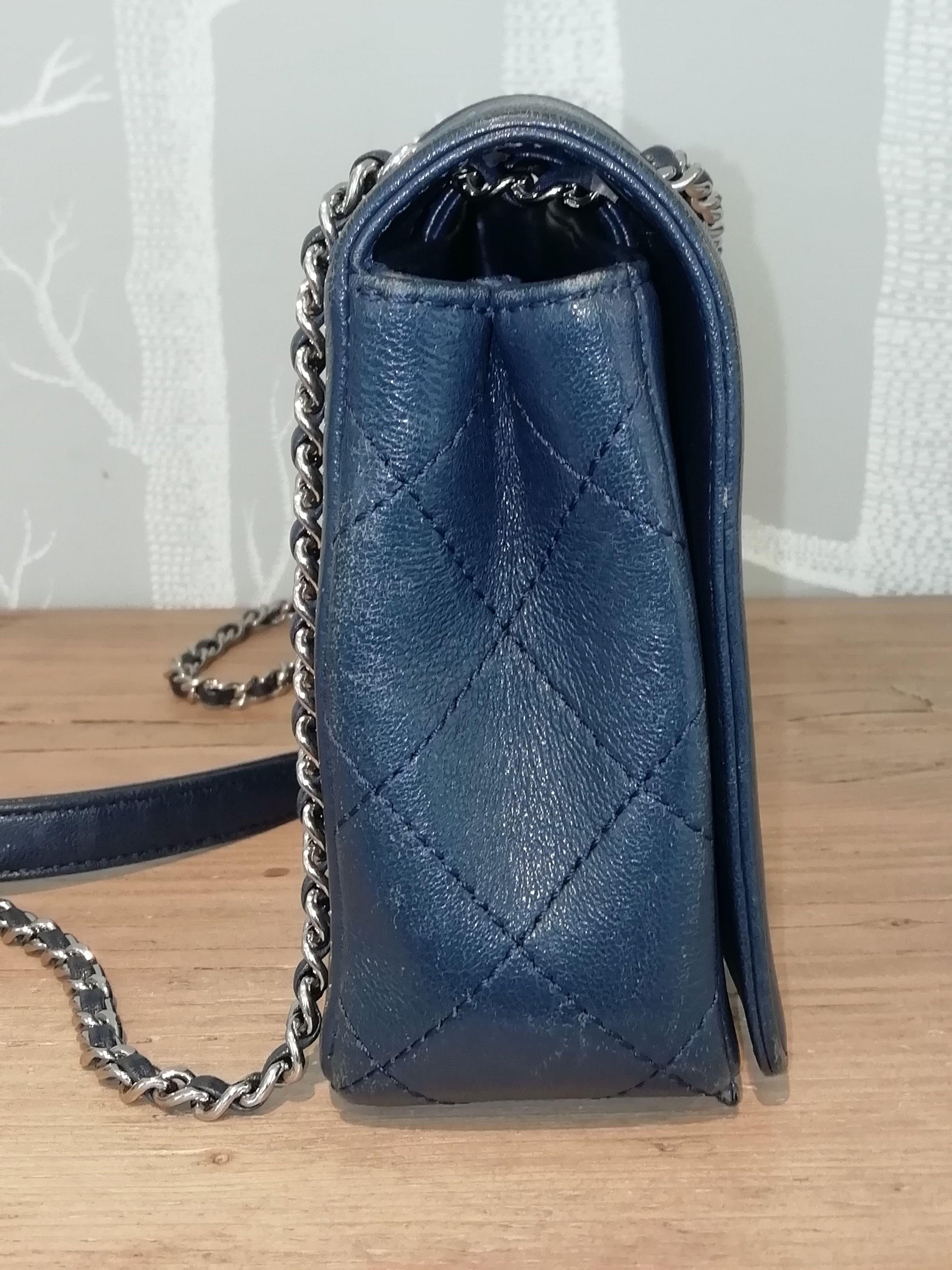 Chanel Blue Mademoiselle Single Flap Bag