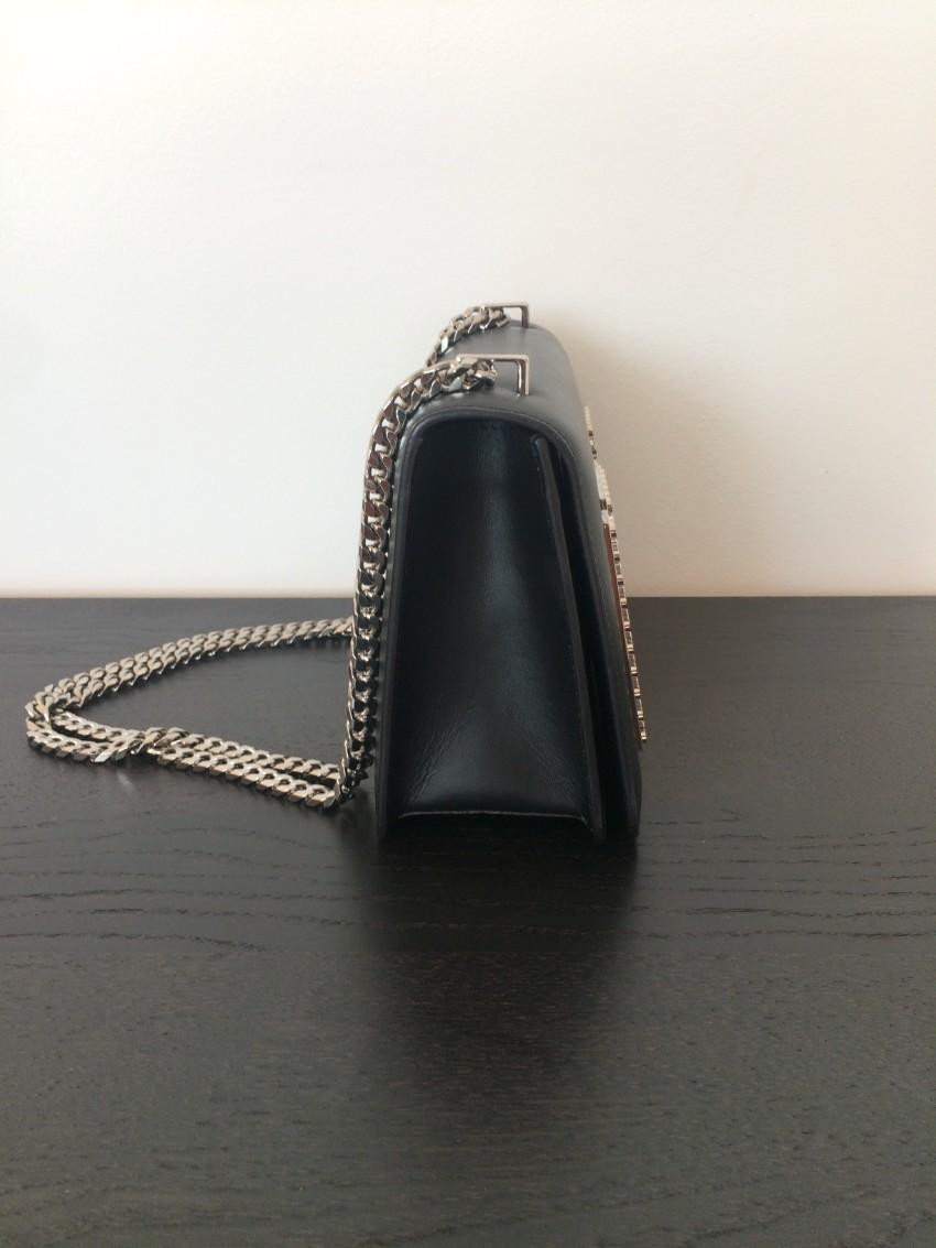 Les Petite Joueurs Black LOVE Plate Shoulder Bag