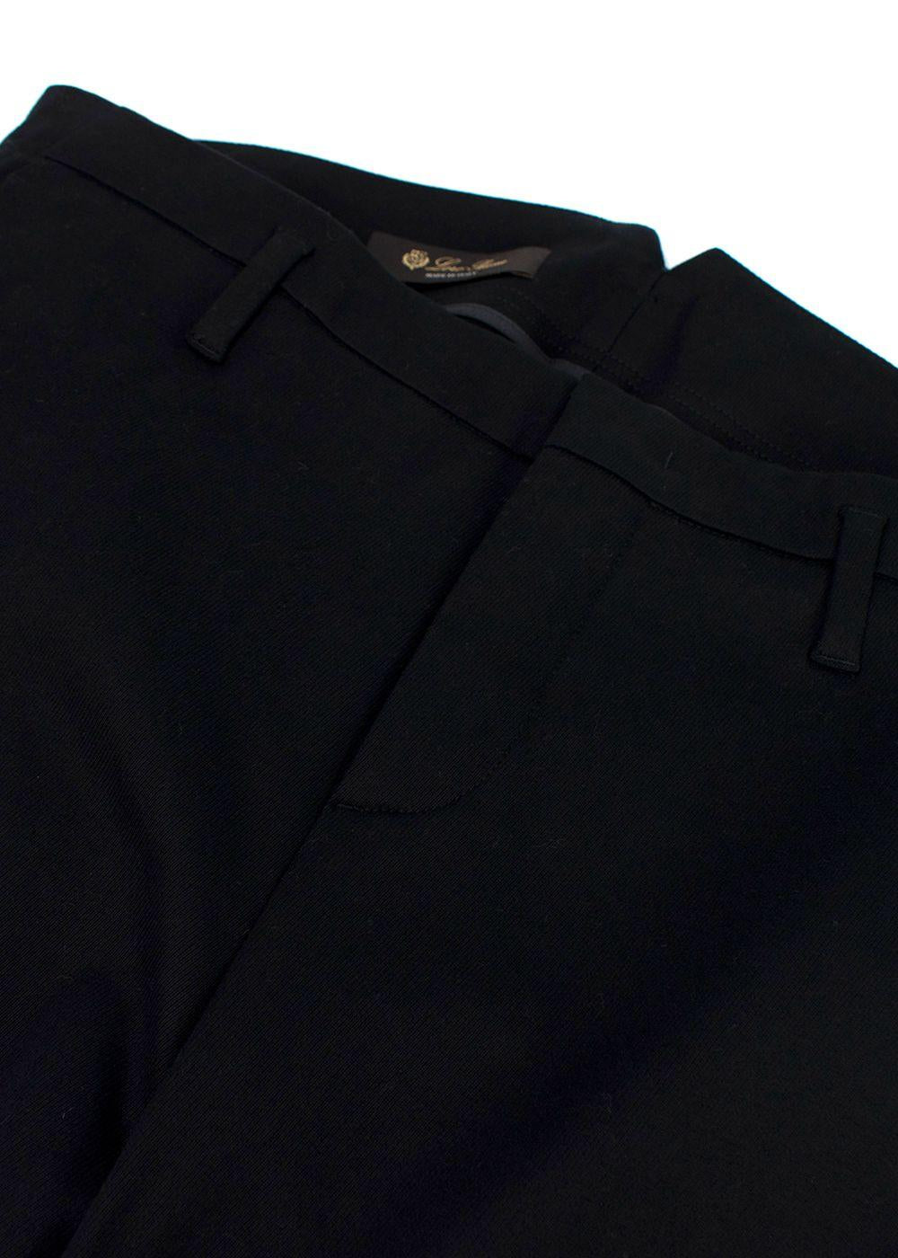 Loro Piana Black Cotton-blend Tapered Trousers