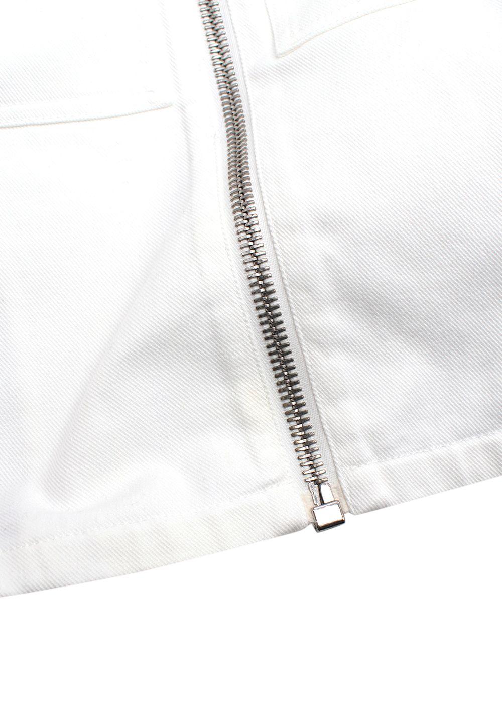 Dior White Denim Zip Shirt and Jorts Set