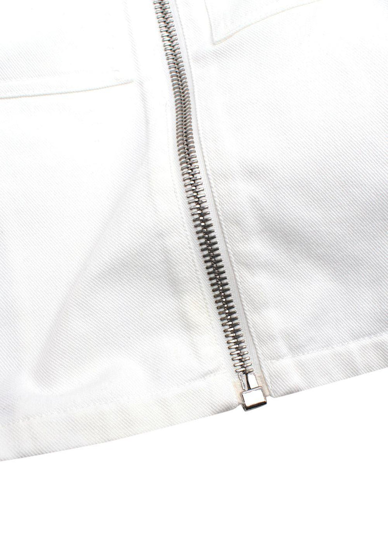 Dior White Denim Zip Shirt and Jorts Set