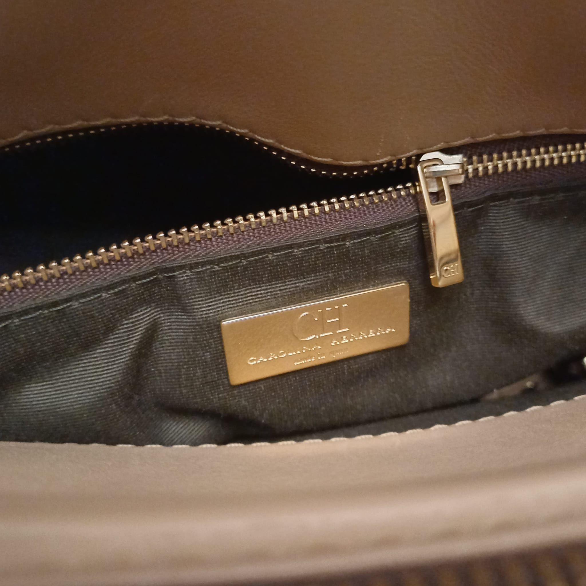 Carolina Herrera Tan Quilted Shoulder Bag