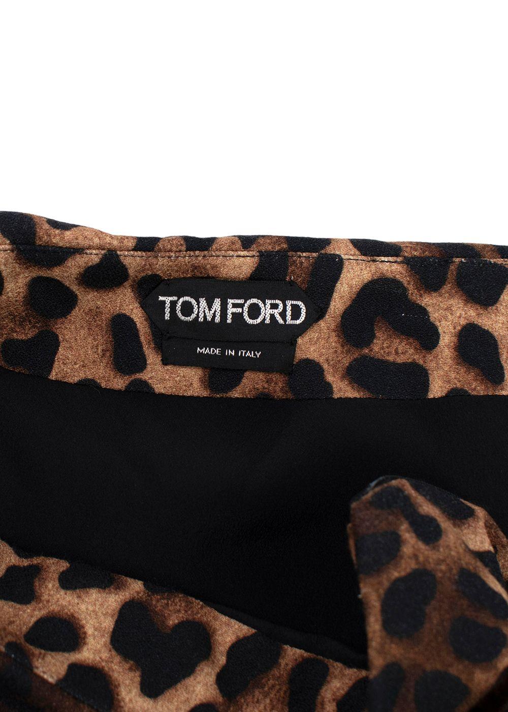 Tom Ford Leopard Print Pencil Skirt