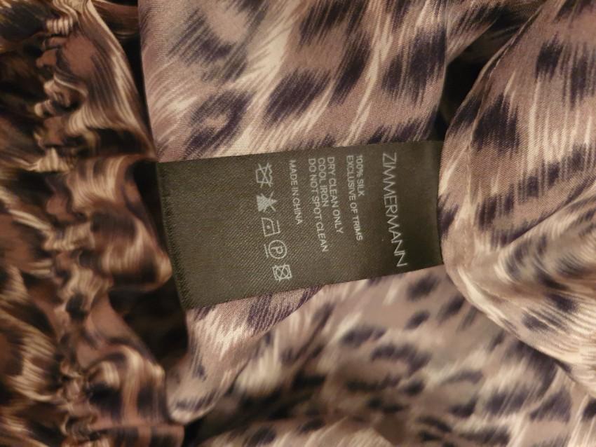 Zimmermann Leopard Print Oversize Balloon Sleeve Top
