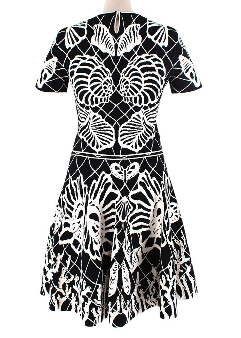 Alexander McQueen Black & White Shell Intarsia Knit Top & Skirt