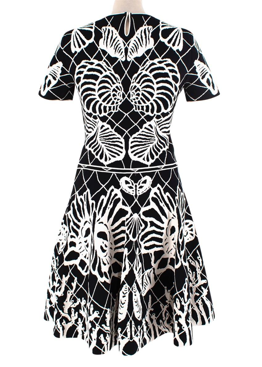 Alexander McQueen Black & White Shell Intarsia Knit Top & Skirt