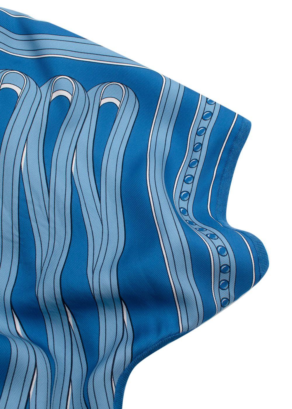 Hermes Royal Blue Slouched Sleeve Woven Dress