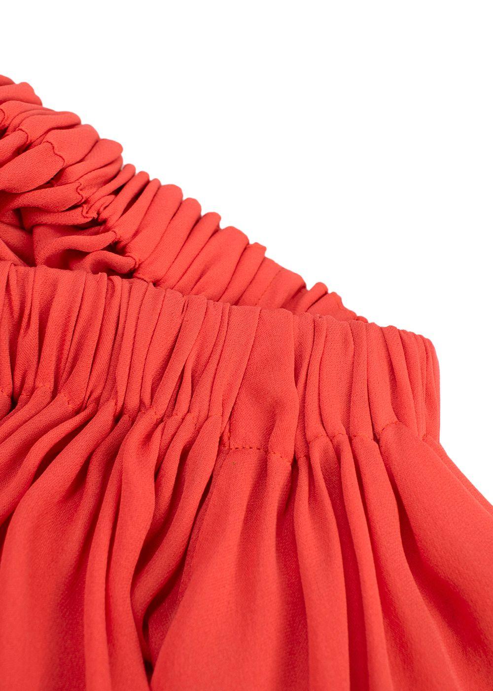 Emilio Pucci Printed-trim Off-shoulder Coral Blouse