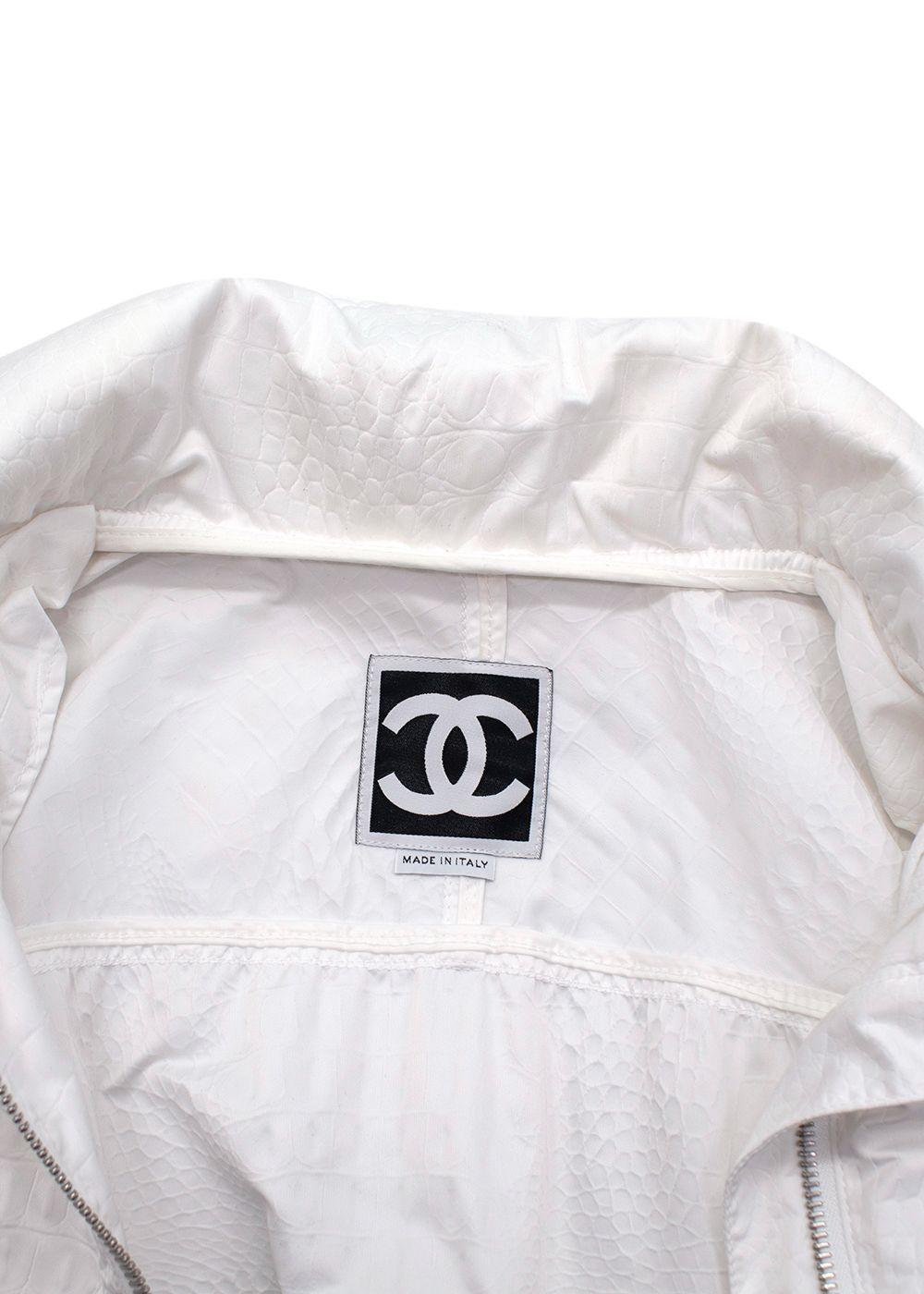 Chanel White Zip Up Jacket