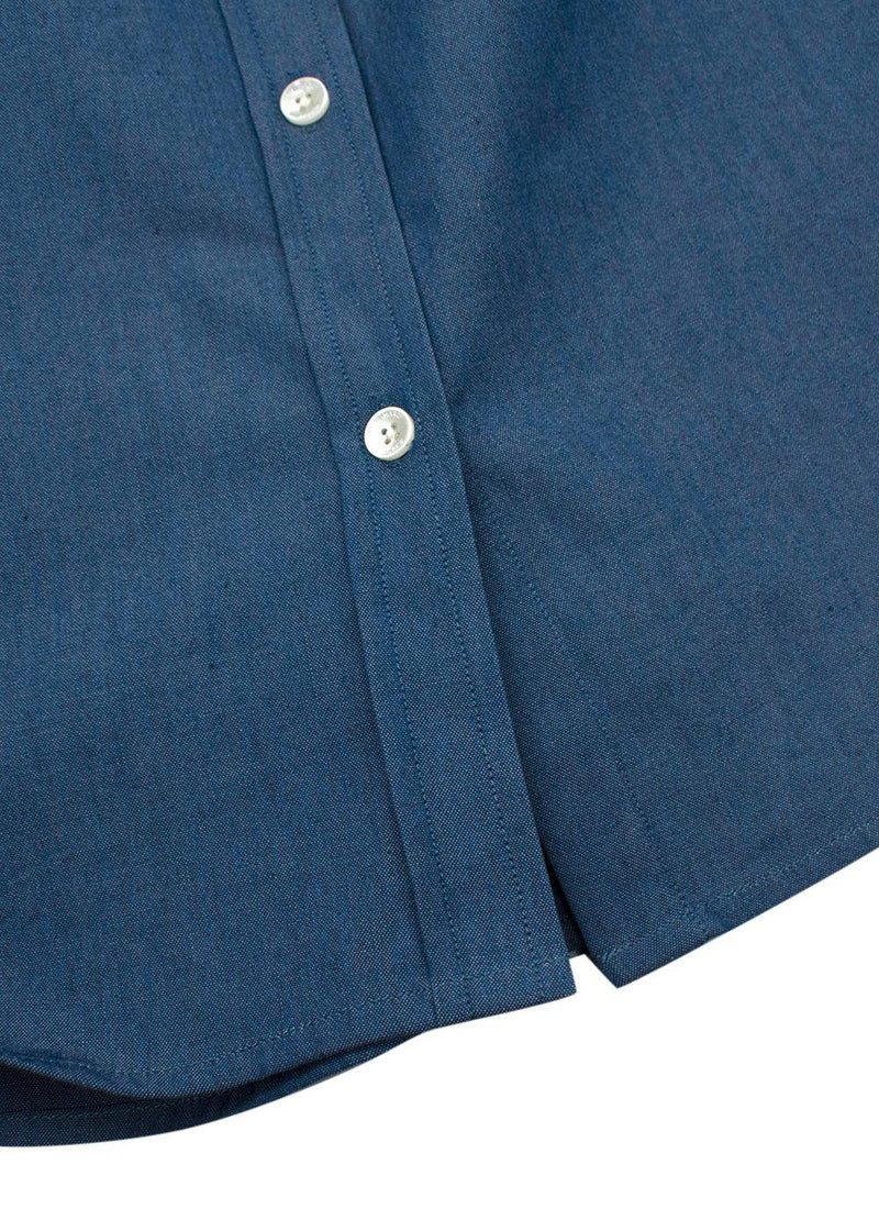 Navy White Collar  Shirt