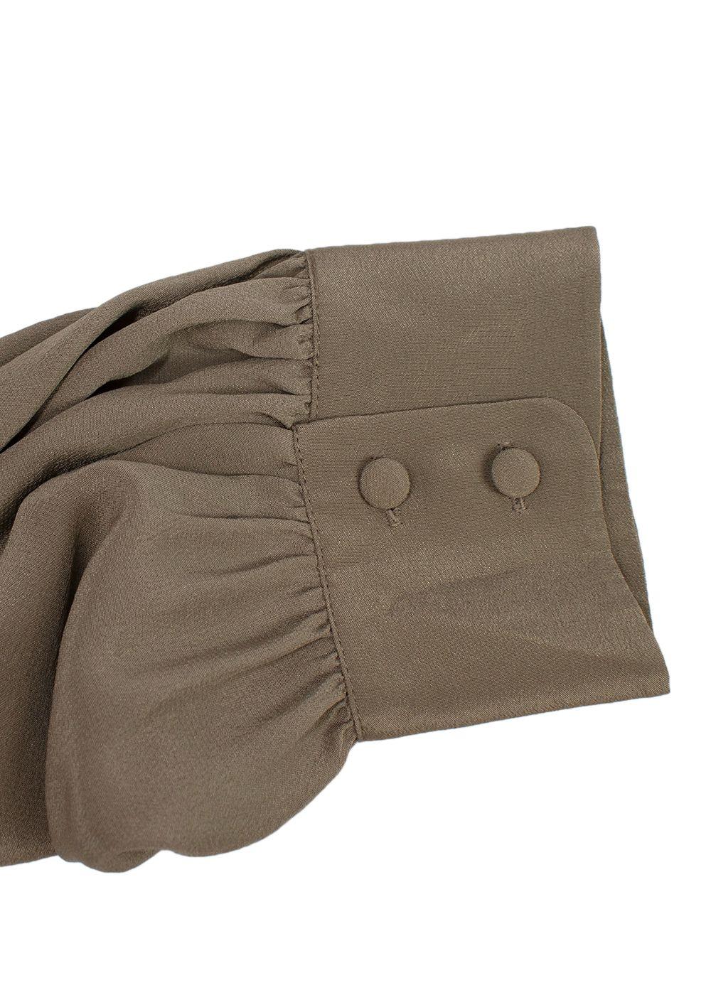 Vanessa Bruno Khaki Belted Silk Shirt Dress