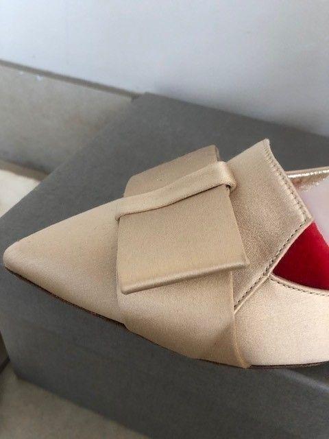 Gina Champagne Gold Satin Mules