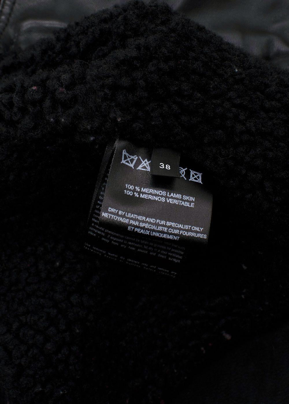 Joseph Black Shearling Hooded Biker Jacket