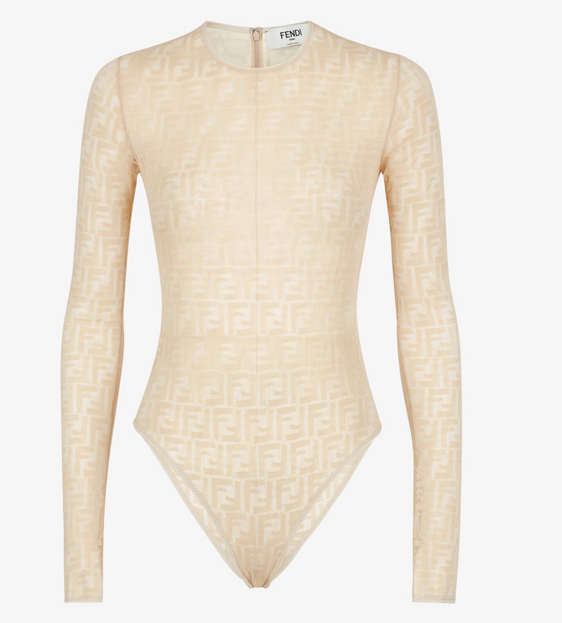 Beige FF Lace Bodysuit