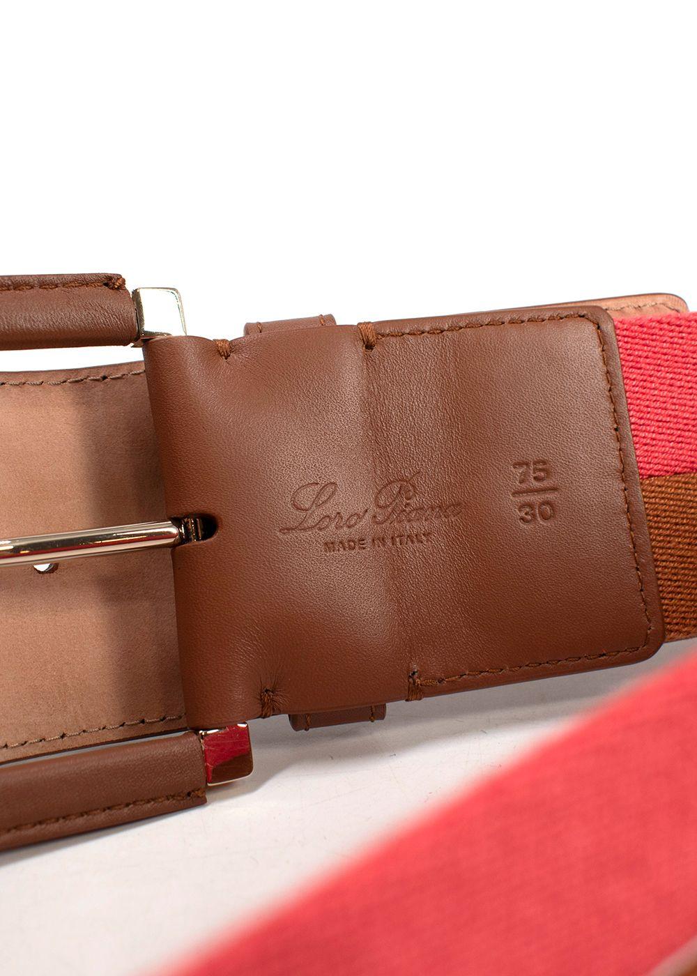 Loro Piana Bicolour Fabric Belt - Size 75