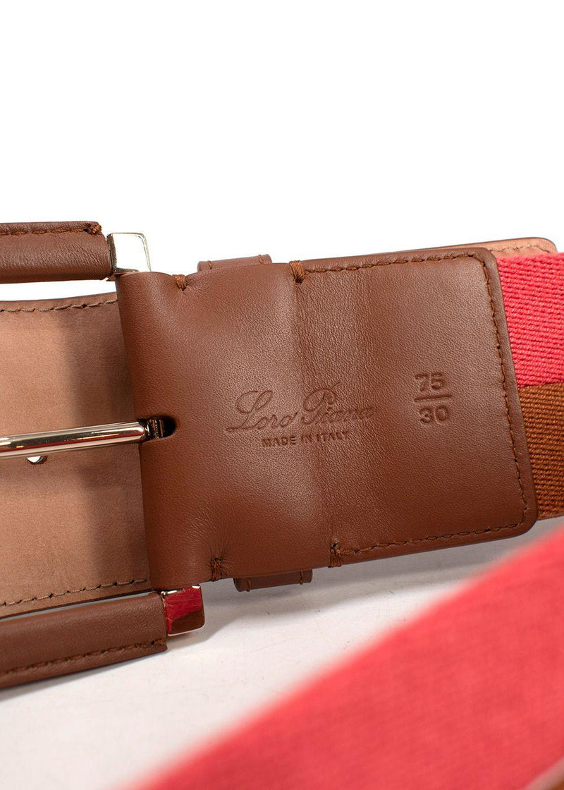 Loro Piana Bicolour Fabric Belt - Size 75