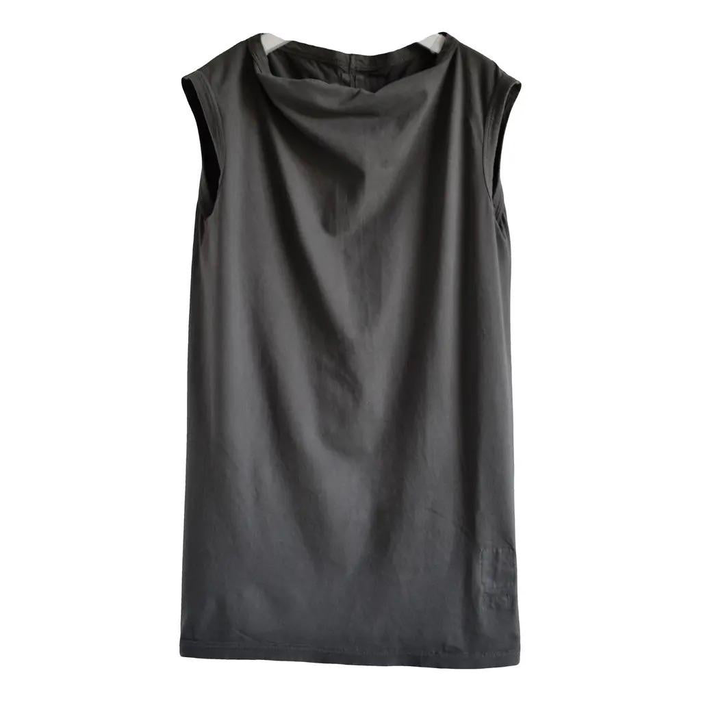 Rick Owens Brown Cotton Tank Top