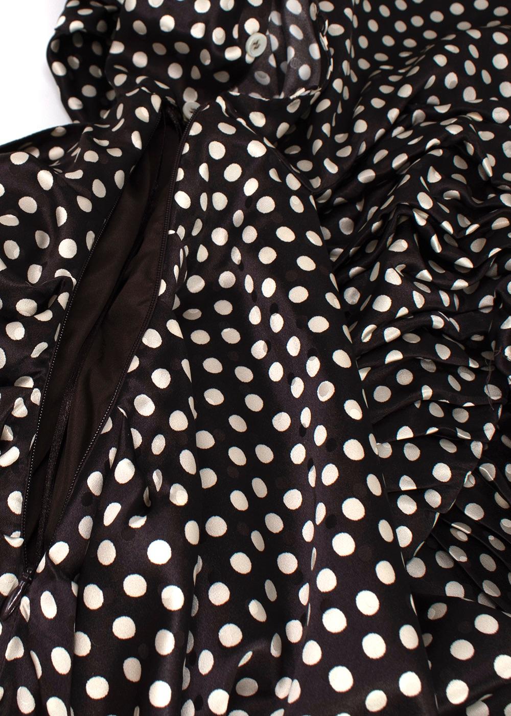 Magda Butrym Brown Polka-dot Silk Shirt Dress