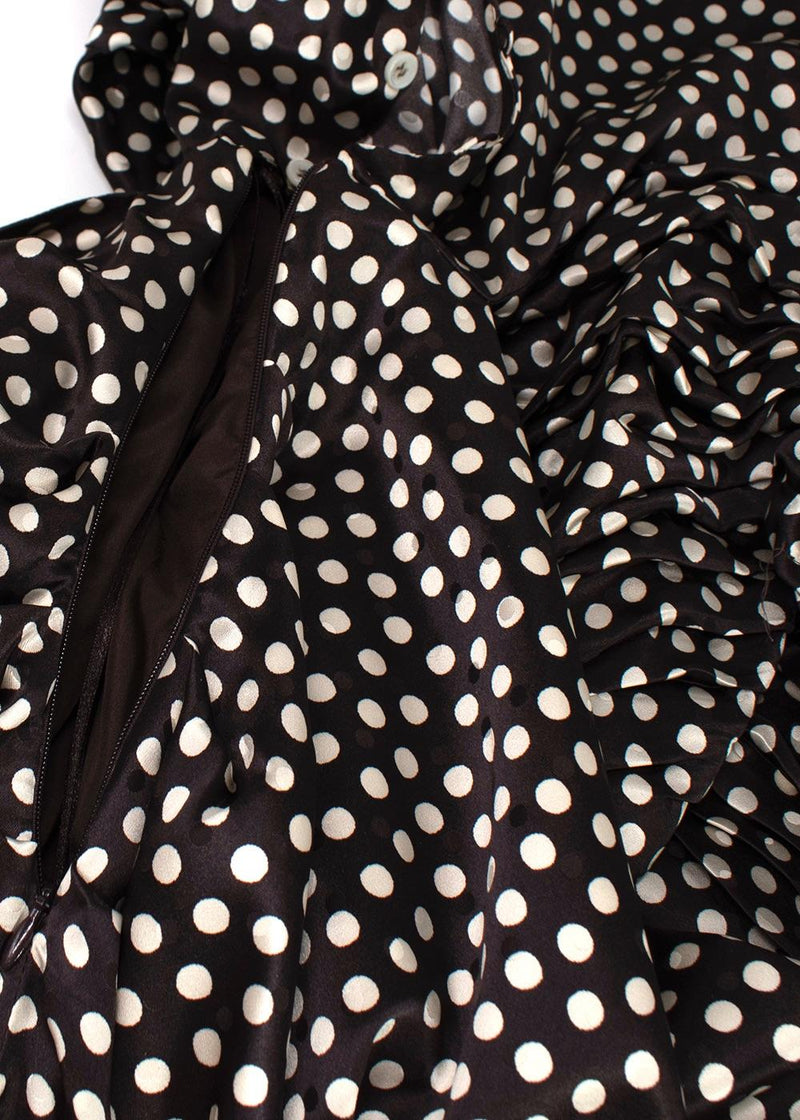Magda Butrym Brown Polka-dot Silk Shirt Dress