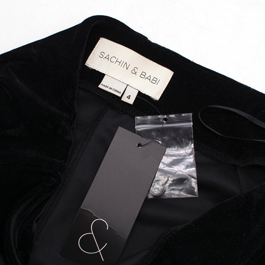 Sachin & Babi black velvet skinny trousers