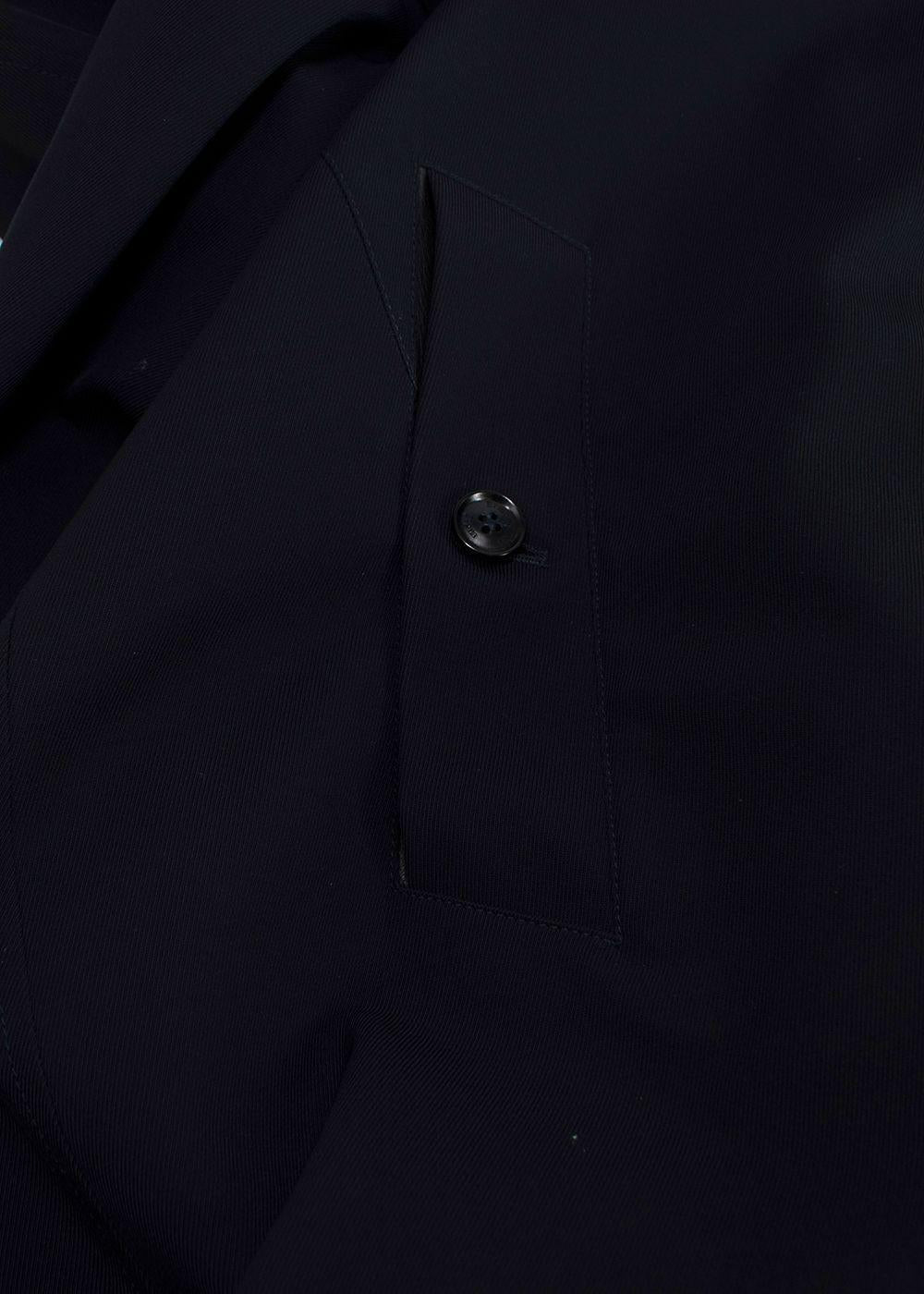 Ermenegildo Zegna Navy Longline Wool Coat