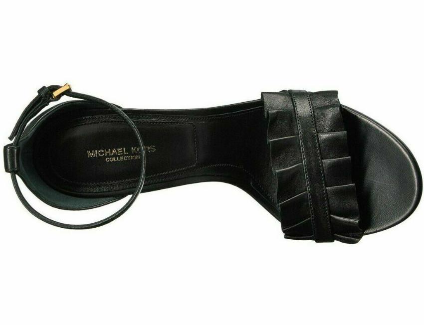 Michael Kors Collection black leather Priscilla ankle strap sandals