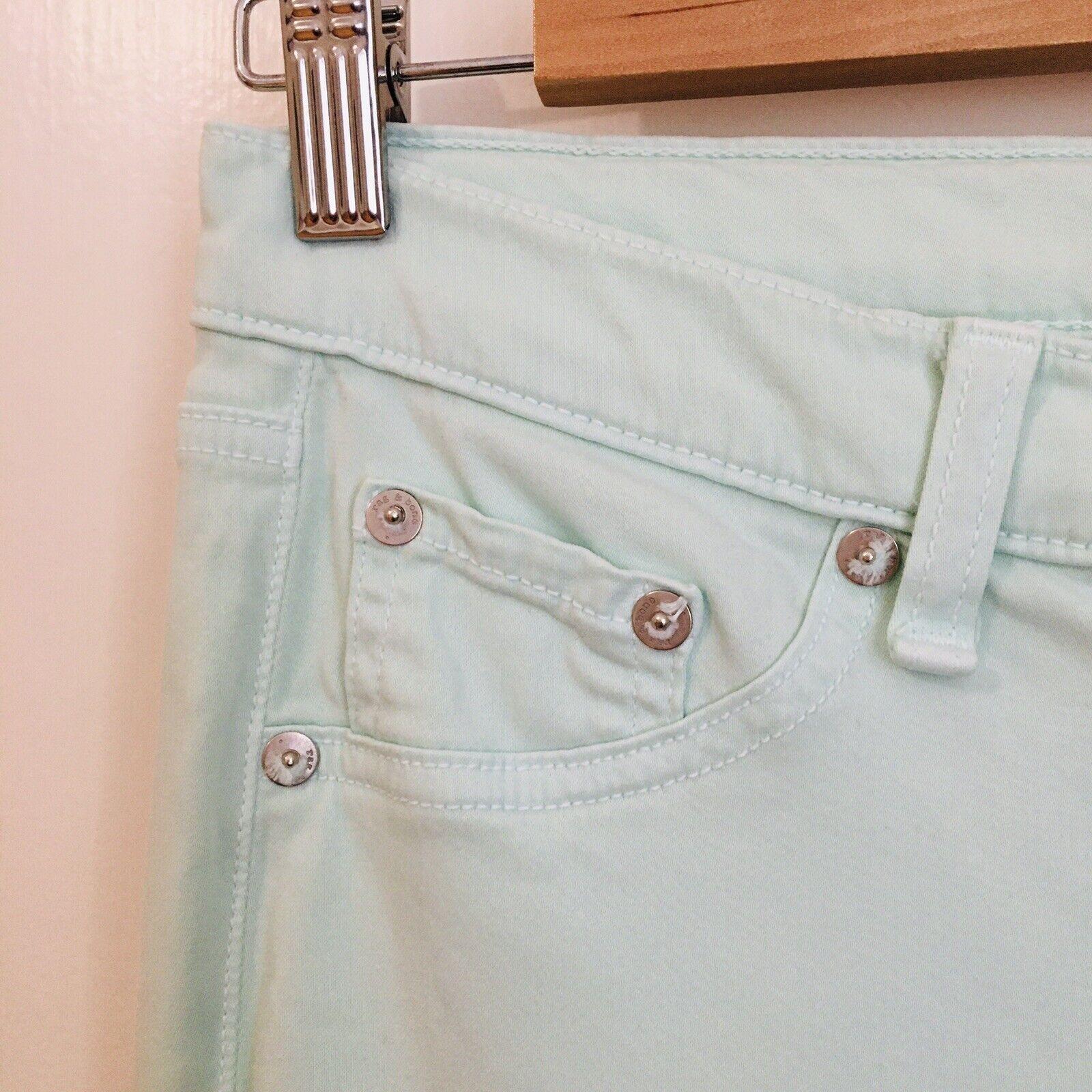 Mint green stretch-denim skinny jeans