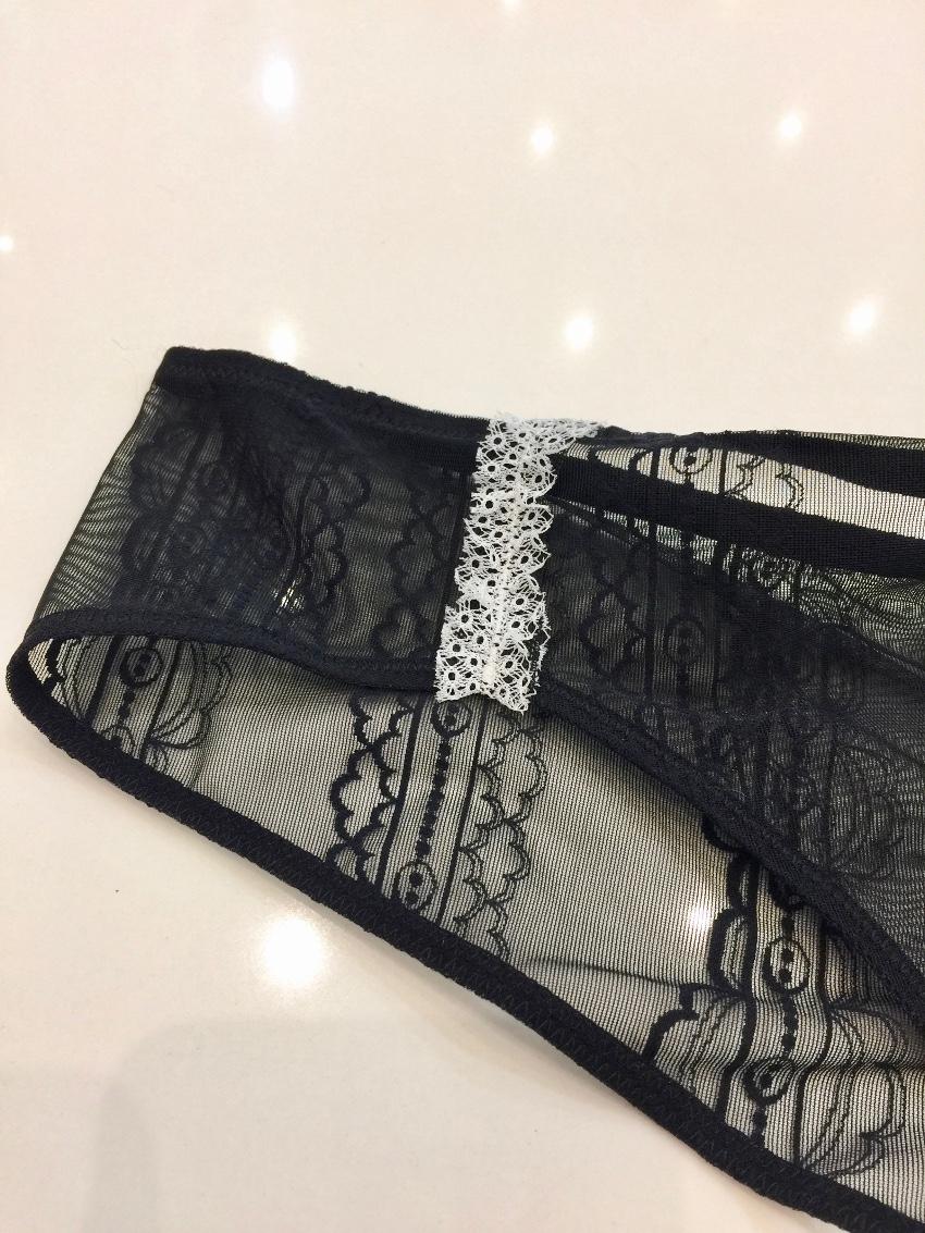 Chantal Thomass Tulle & Lace Frill Half Cup Bra & Brief Set