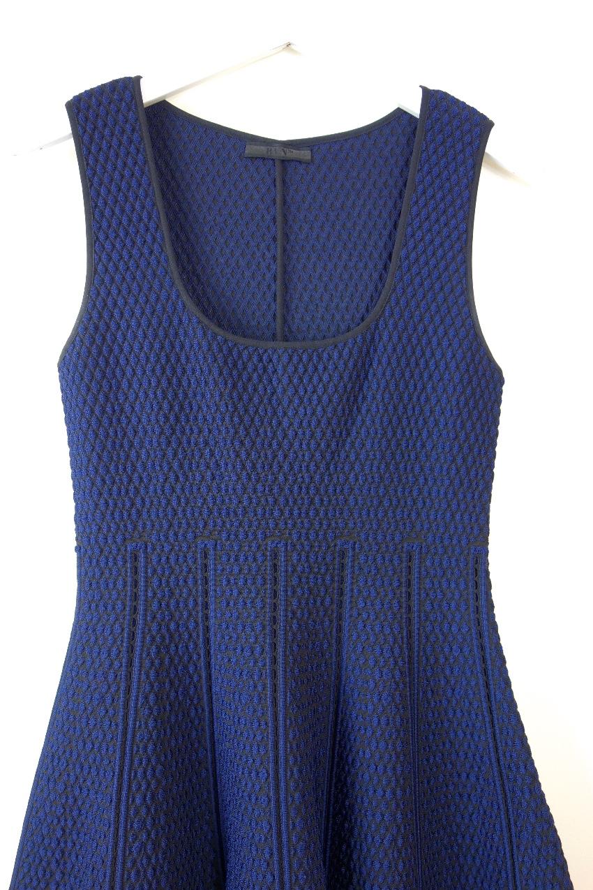 RVN Blue Textured Skater Dress