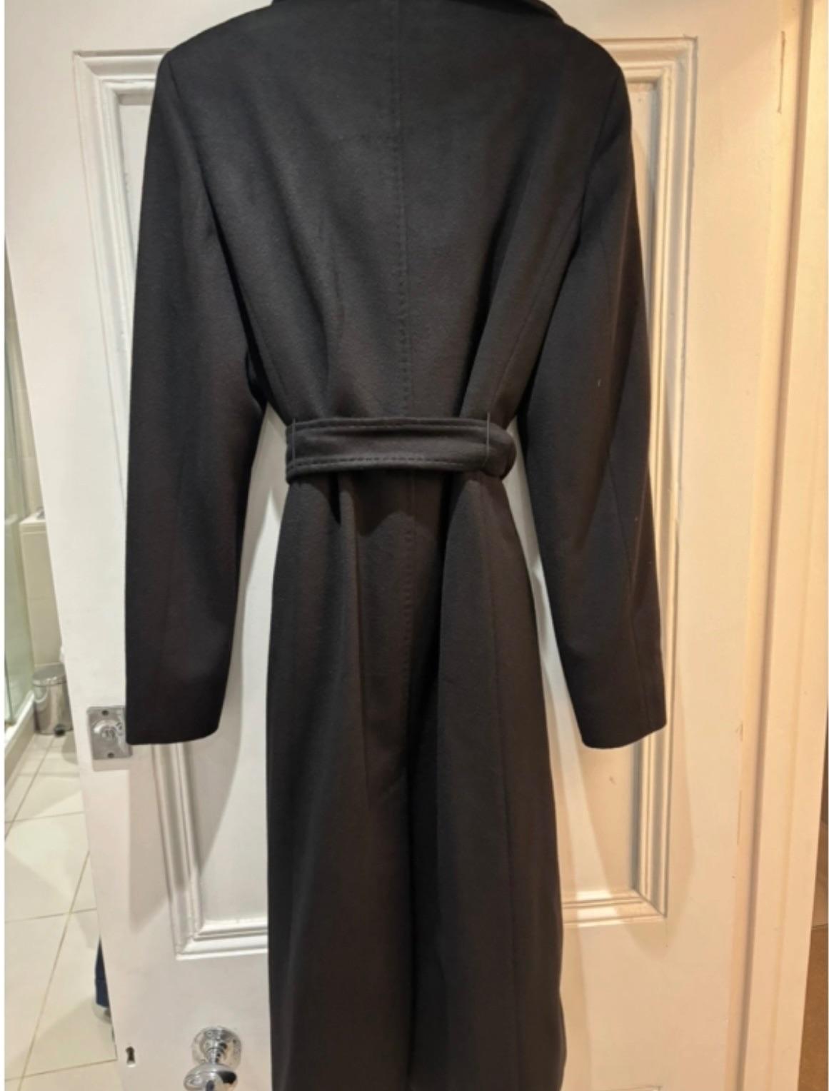 Black Wool Belted Coat