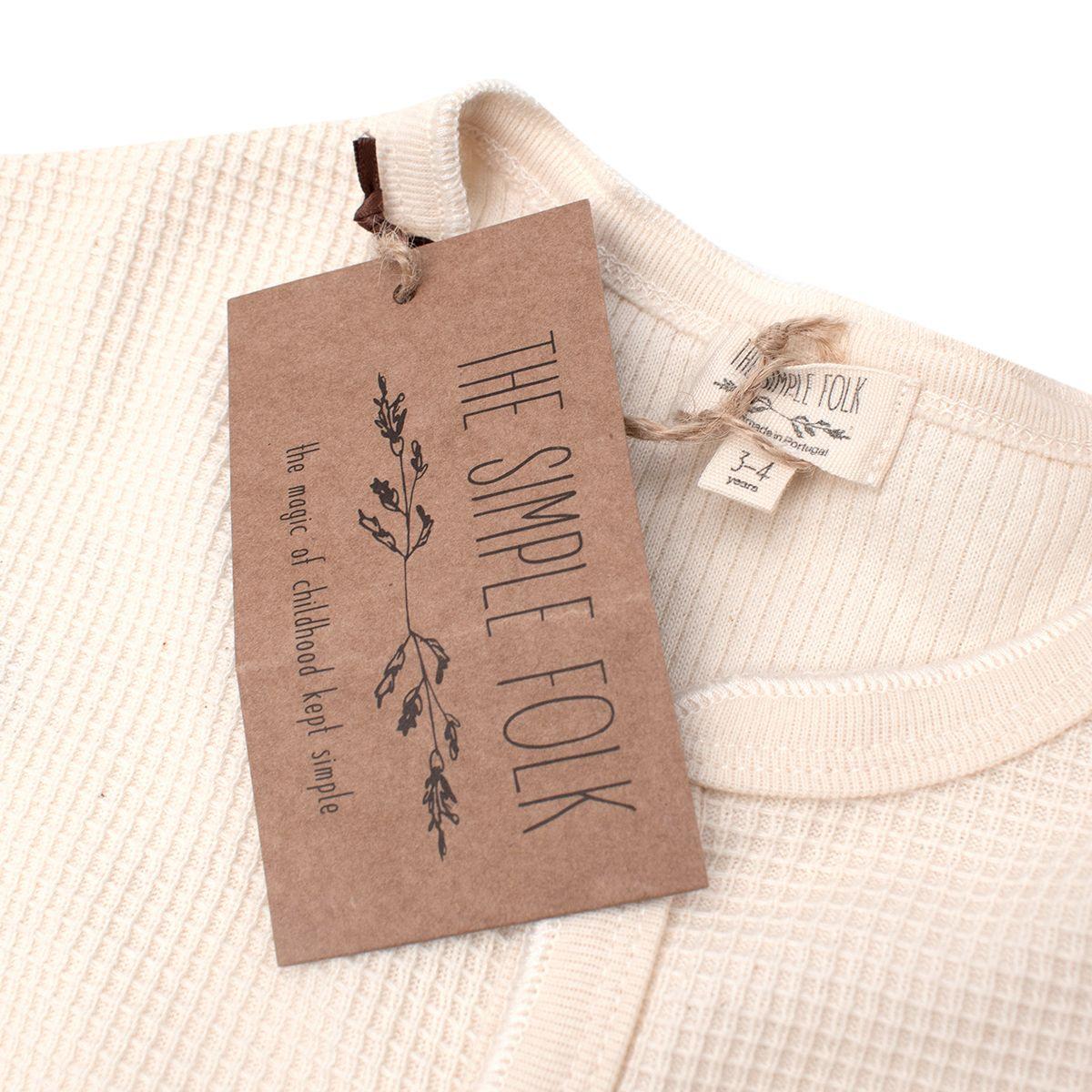 Kids 3-4Y Undyed Waffle Cotton Shirt Dress