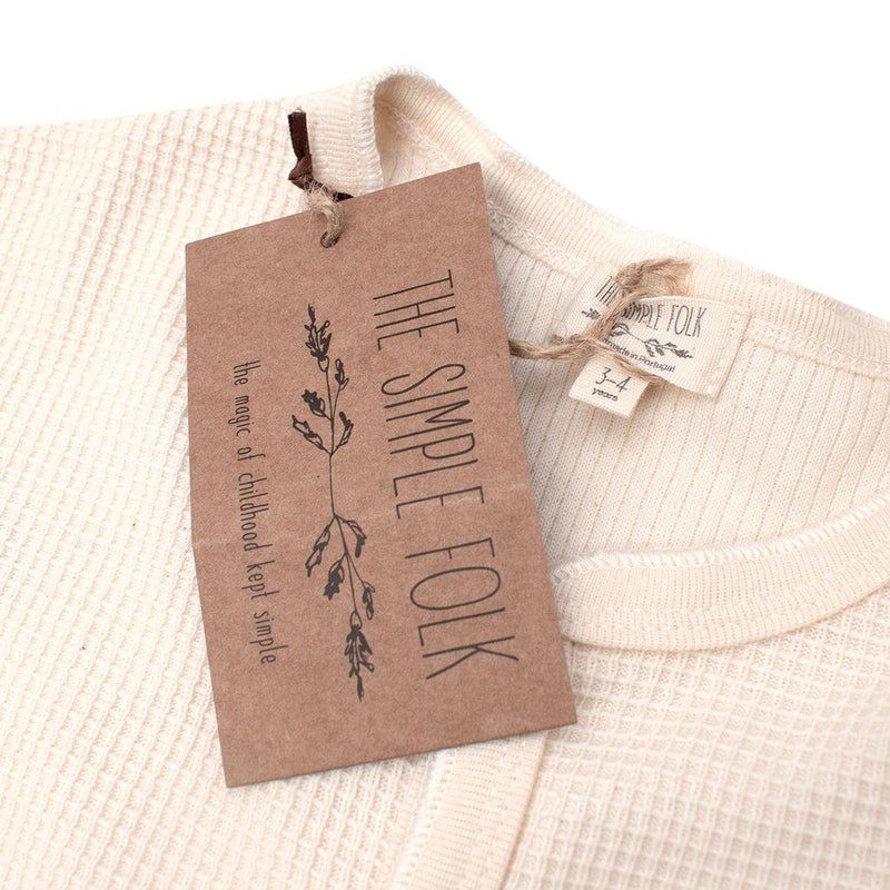 Kids 3-4Y Undyed Waffle Cotton Shirt Dress