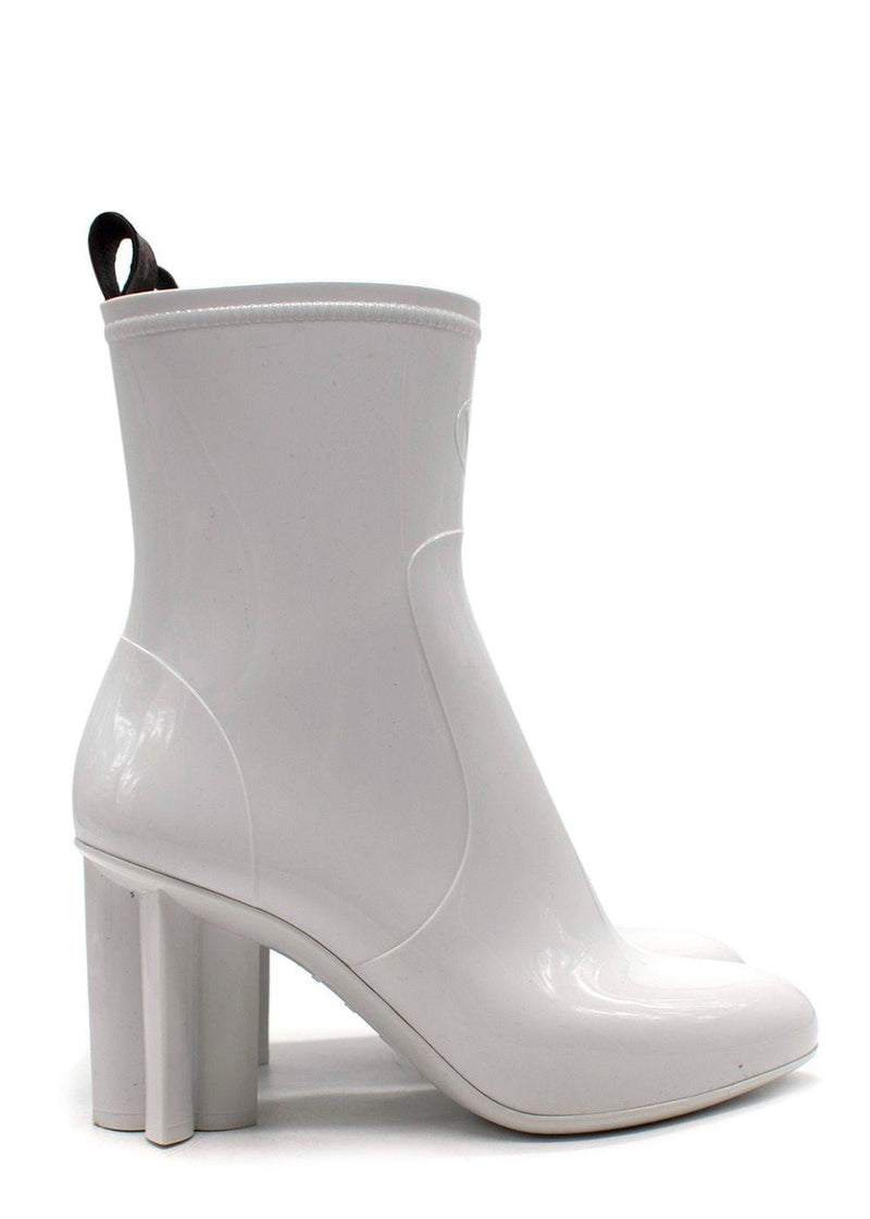 Louis Vuitton White Silhouette Shint Rubber Ankle Boot