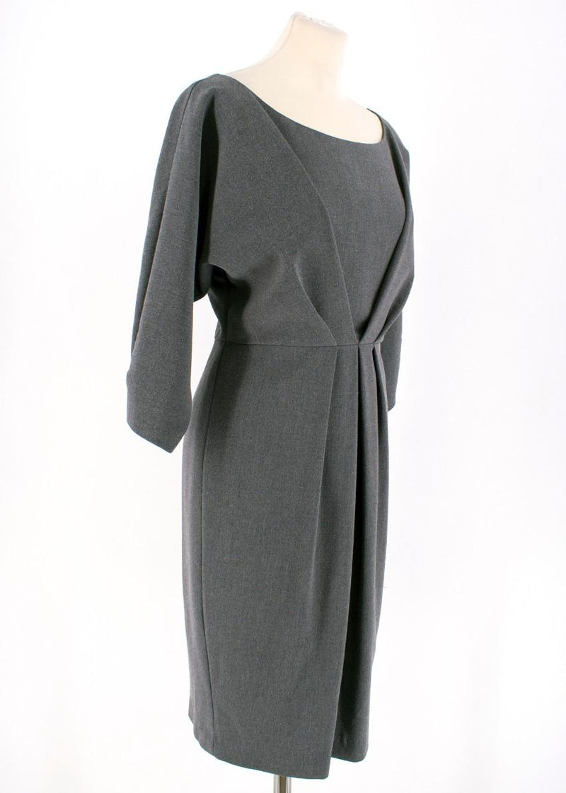 Black Halo Grey Sabrina Midi Dress